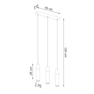 Lámpara colgante Nato gris, 3 luces
