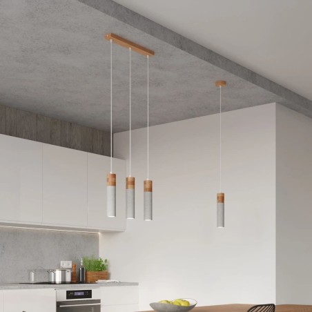 Lámpara colgante Nato gris, 3 luces