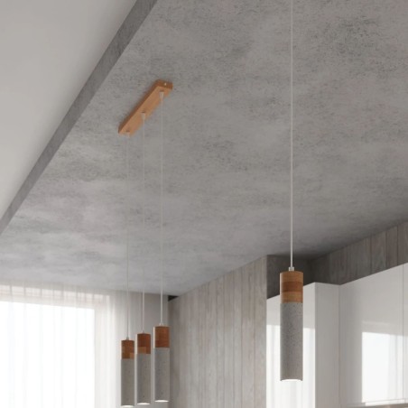 Lámpara colgante Nato gris, 3 luces