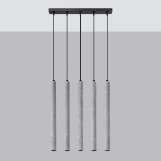 Lámpara colgante Vacu 5 luces , cemento