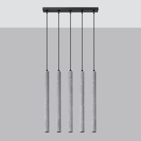 Lámpara colgante Vacu 5 luces , cemento