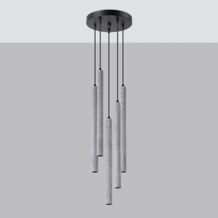 Lámpara colgante Vacu 5 luces , cemento