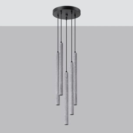 Lámpara colgante Vacu 5 luces , cemento