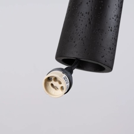 Lámpara colgante Uscuna negro, cemento