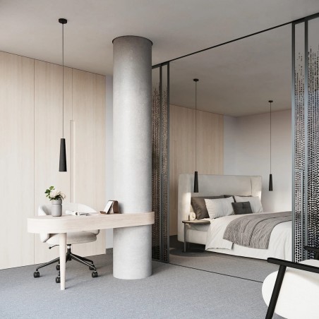 Lámpara colgante Uscuna negro, cemento