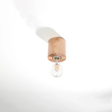 Foco de superficie Lion madera natural