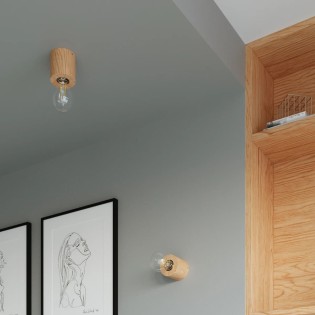Aplique de pared Lion madera natural
