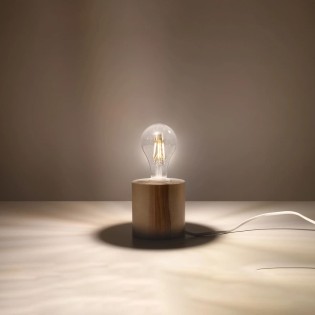 Lámpara de mesa Lion madera natural