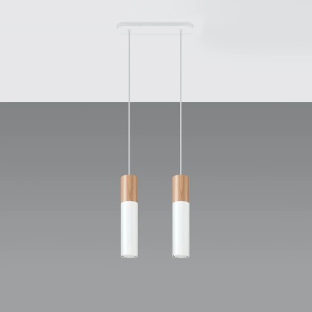 Lámpara colgante Vira blanco, 2 luces