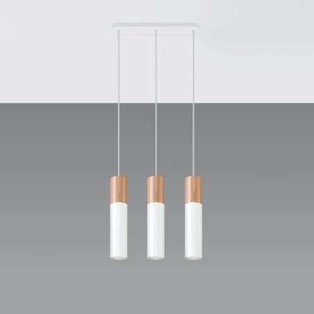 Lámpara colgante Vira blanco, 3 luces