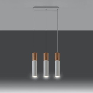 Lámpara colgante Vira blanco, 3 luces