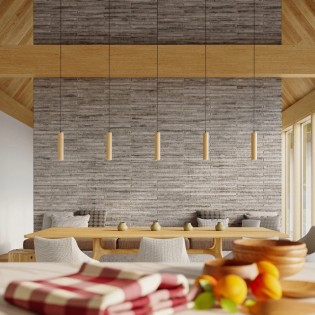 Lámpara colgante Zori madera natural