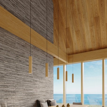 Lámpara colgante Zori madera natural