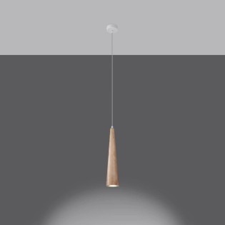 Lámpara colgante Vovo 1 luz, madera natural