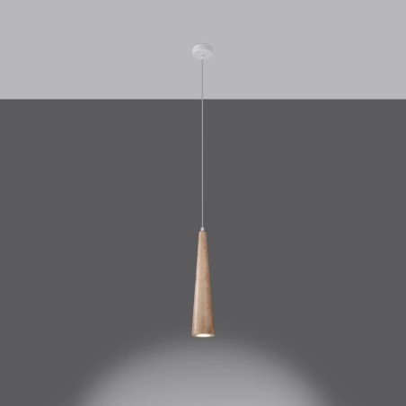 Lámpara colgante Vovo 1 luz, madera natural