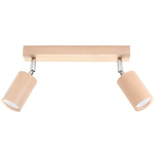 Regleta Orel 2 luces, madera natural
