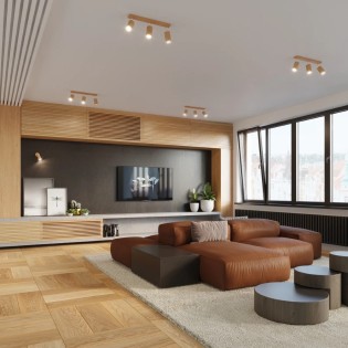 Regleta Orel 3 luces, madera natural