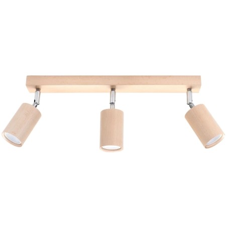 Regleta Orel 3 luces, madera natural