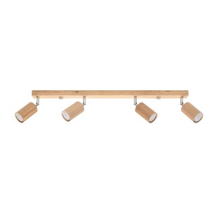 Regleta Orel 4 luces, madera natural