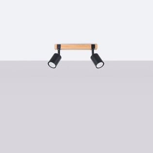 Regleta Domovi negro, 2 luces