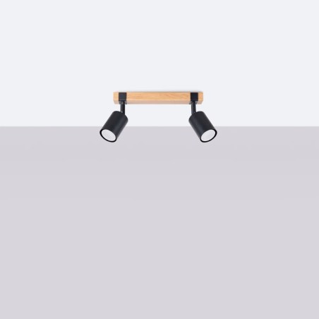 Regleta Domovi negro, 2 luces