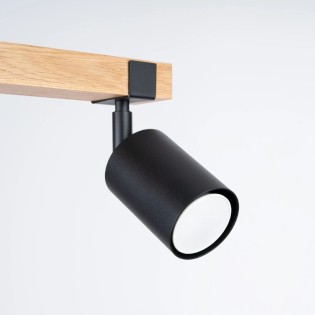 Regleta Domovi negro, 2 luces