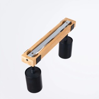 Regleta Domovi negro, 2 luces