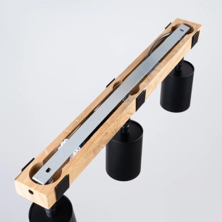 Regleta Domovi negro, 3 luces