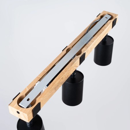 Regleta Domovi negro, 3 luces