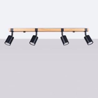 Regleta Domovi negro, 4 luces