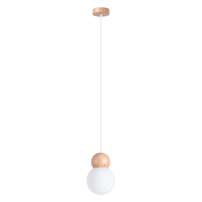 Lámpara colgante Aeri 1 luz, madera natural