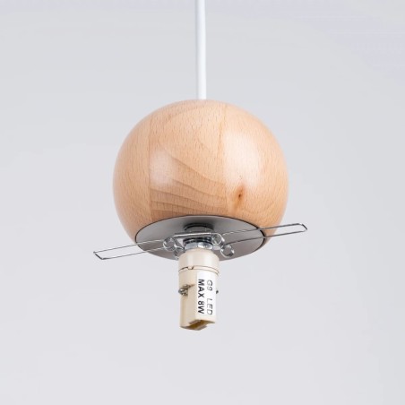 Lámpara colgante Aeri 1 luz, madera natural