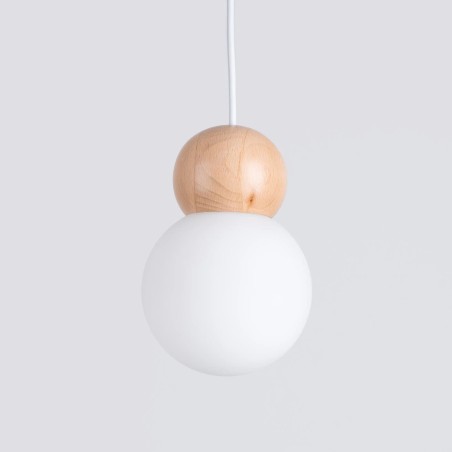 Lámpara colgante Aeri 1 luz, madera natural