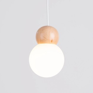 Lámpara colgante Aeri 1 luz, madera natural