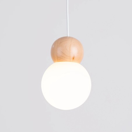 Lámpara colgante Aeri 1 luz, madera natural