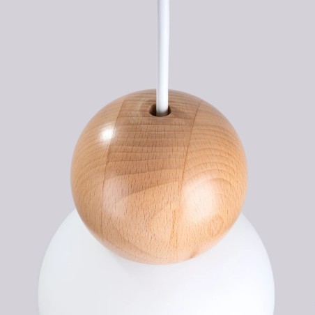Lámpara colgante Aeri 1 luz, madera natural