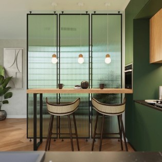 Lámpara colgante Aeri 3 luces, madera natural