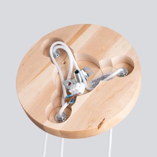 Lámpara colgante Aeri 3 luces, madera natural