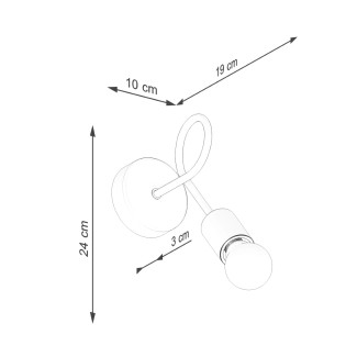 Aplique de pared laramo negro