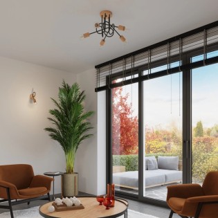 Aplique de pared laramo negro