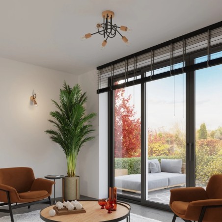 Aplique de pared laramo negro