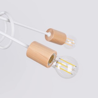 Lámpara laramo blanco, 5 luces