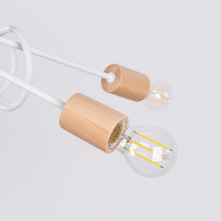 Lámpara laramo blanco, 5 luces