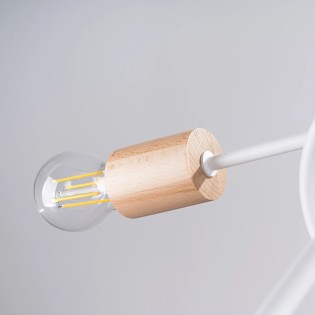 Lámpara laramo blanco, 5 luces