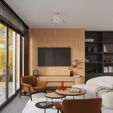 Lámpara laramo blanco, 5 luces