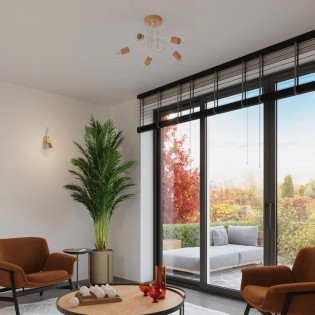 Lámpara laramo blanco, 5 luces