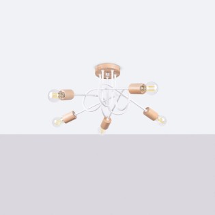 Lámpara laramo blanco, 5 luces