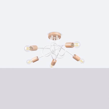 Lámpara laramo blanco, 5 luces