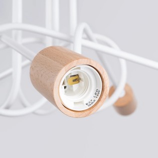 Lámpara laramo blanco, 5 luces