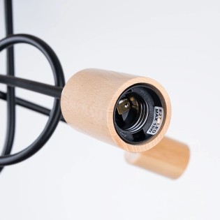 Lámpara laramo negro 3 luces